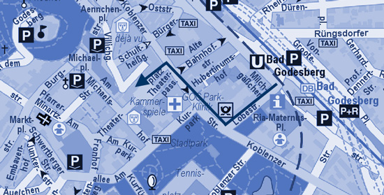 Stadtplan mit Fußweg